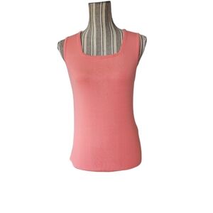 Chadwick of Boston Women Carol Rose color Ribbed knit  Tank Top Blous Size S